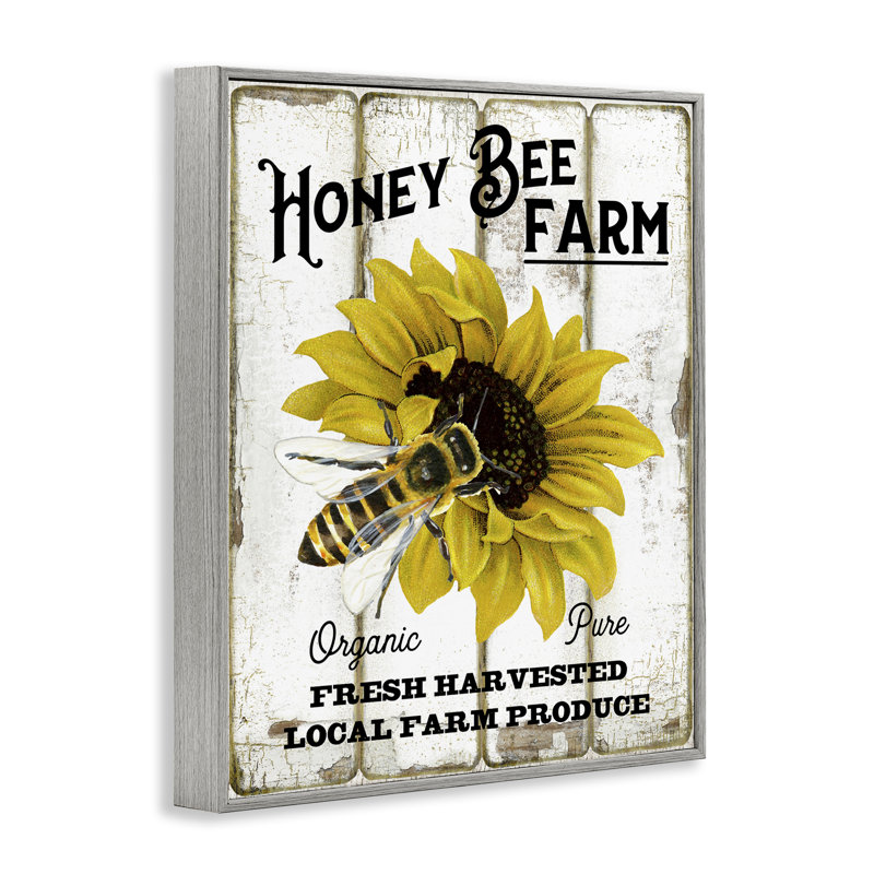 Art giclée à la ferme «Honey Bee Farm» par Creatif Belle, H 30 po x l 24 po, Estampe numérique Farmhouse