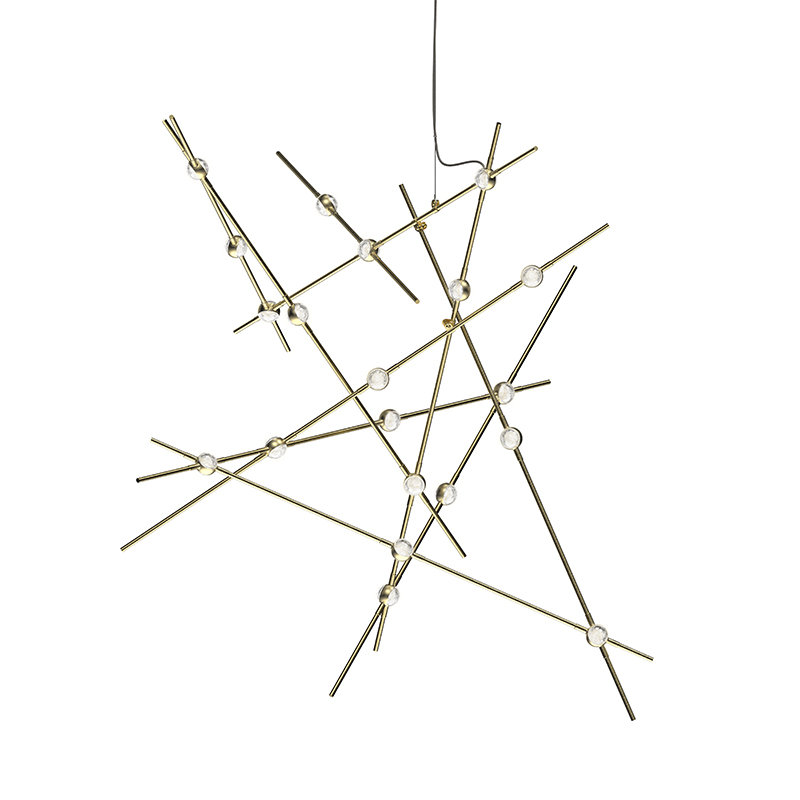 Constellation® 20 - Light LED Chandelier, Clear, Satin Brass, 2700K