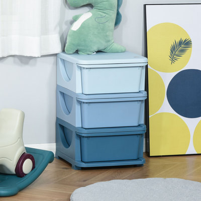 Unité de rangement à 3 niveaux pour enfants, organisateurs de jouets et rangement avec commode à tiroirs pour chambre d'enfant