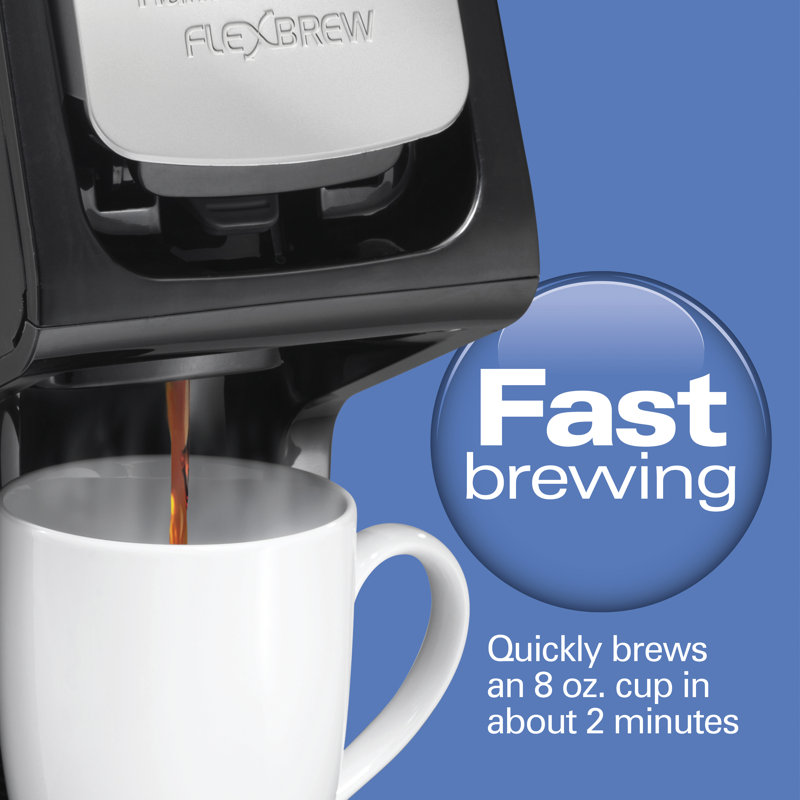 FlexBrew Black and Silver Single-Serve Coffee Maker