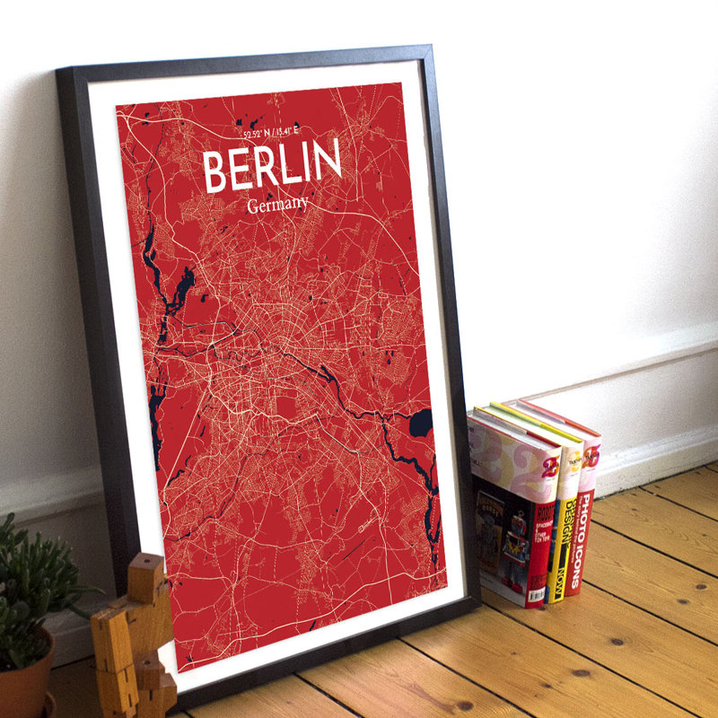 Berlin - No Frame Print, 70.1cm H x 50cm W x 0.13cm D, Pink