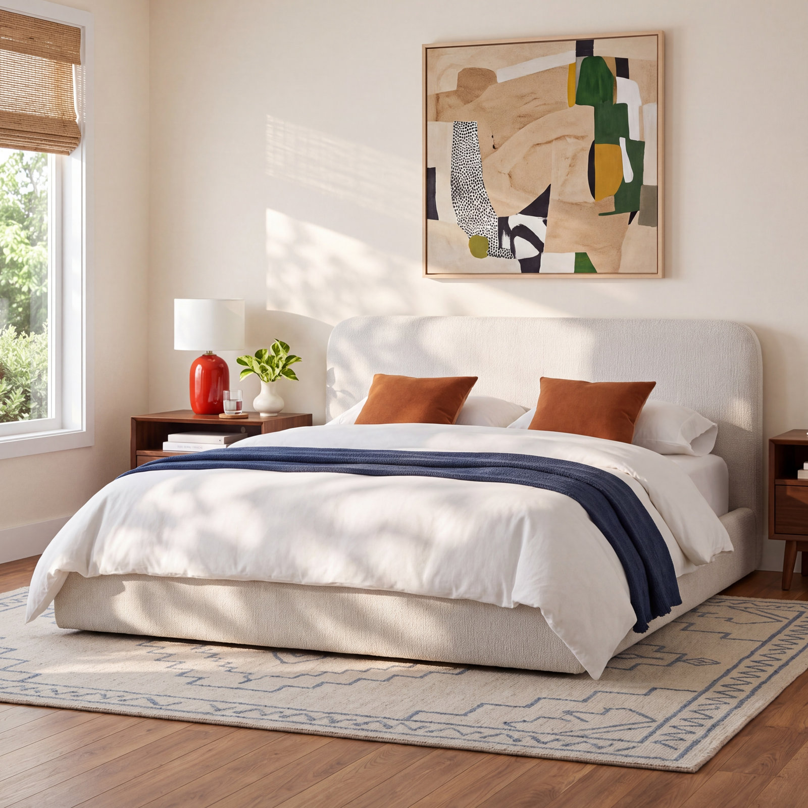 Nori Platform Bed, California King, Whitewashed