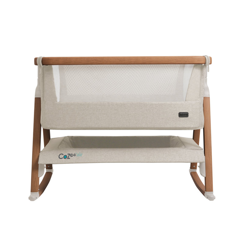 Tutti Bambini Cozee Air Rocking Bedside Crib, Scandinavian Walnut/Ecru