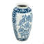Vase en porcelaine D7.5x15 "avec motifs floraux bleus et blancs