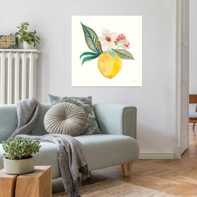 Minimaliste rétro rétro agrume d'été iv avec art floral botanique