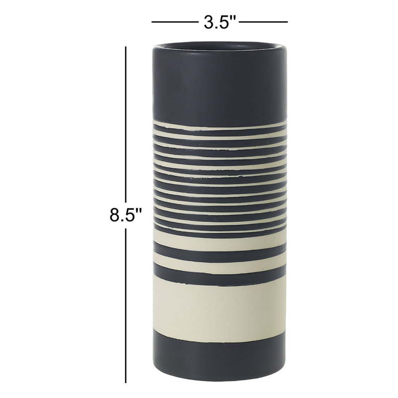 Handmade Ceramic Table Vase, 8.5" H x 3.5" W x 3.5" D