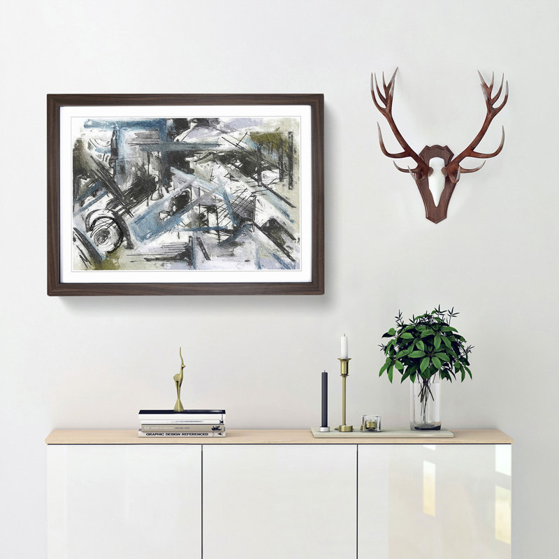 Abstract Vol.351 by S.Johnson - Framed Print, 24cm H x 33cm W x 2cm D, Walnut Framed