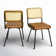 Bodnar Ratten Back Tufted PU  Upholstered Dining Side Chair
