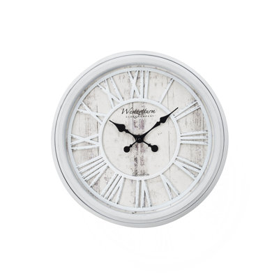 Horloge, horloge murale ronde 20 po, gris, transitionnel