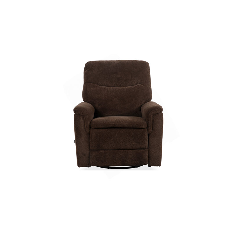 Man Wah Cozy Upholstered Swivel Recliner, Chocolate
