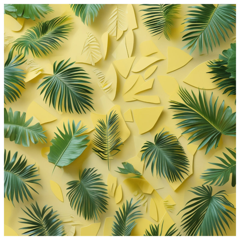 Housses de couette vertes feuilles de palmier, Grand lit