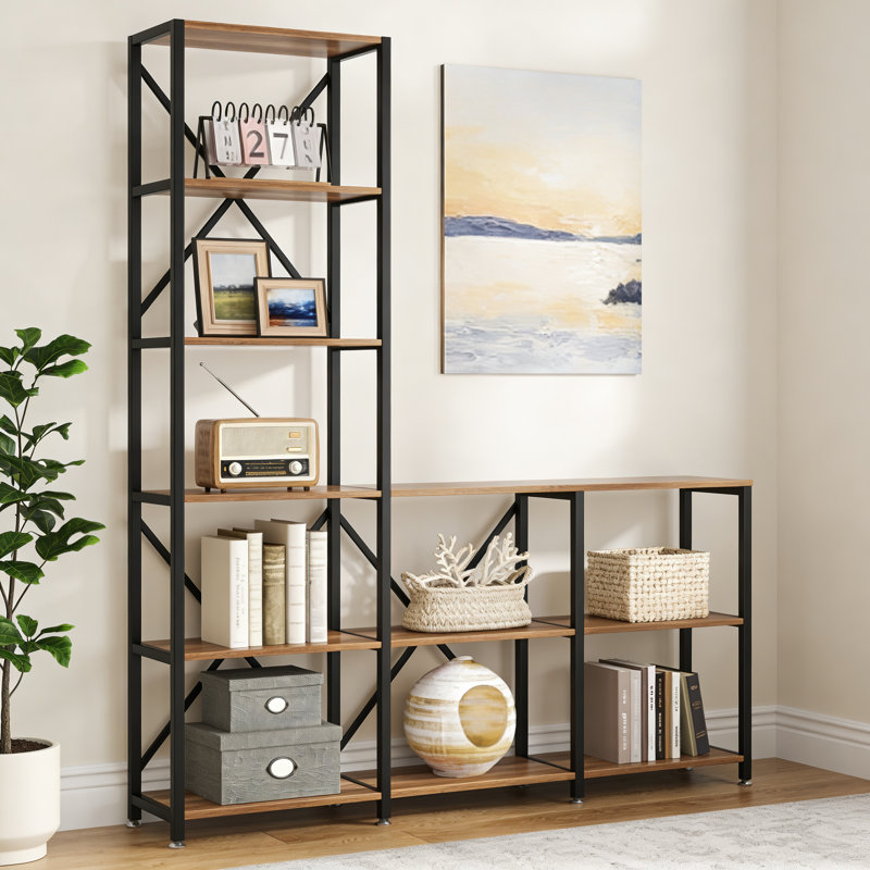 Nordic-Style Metal-Framed Bookshelf, Multi-Tiered Eco-Friendly Board Storage Rack For Home Use Floor-Standing Storage Unit For Living Rooms And Studies