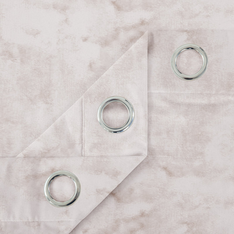 Hollange Crushed Velvet Eyelet Windows Panel Curtains, Begie, 168 W x 137 D cm