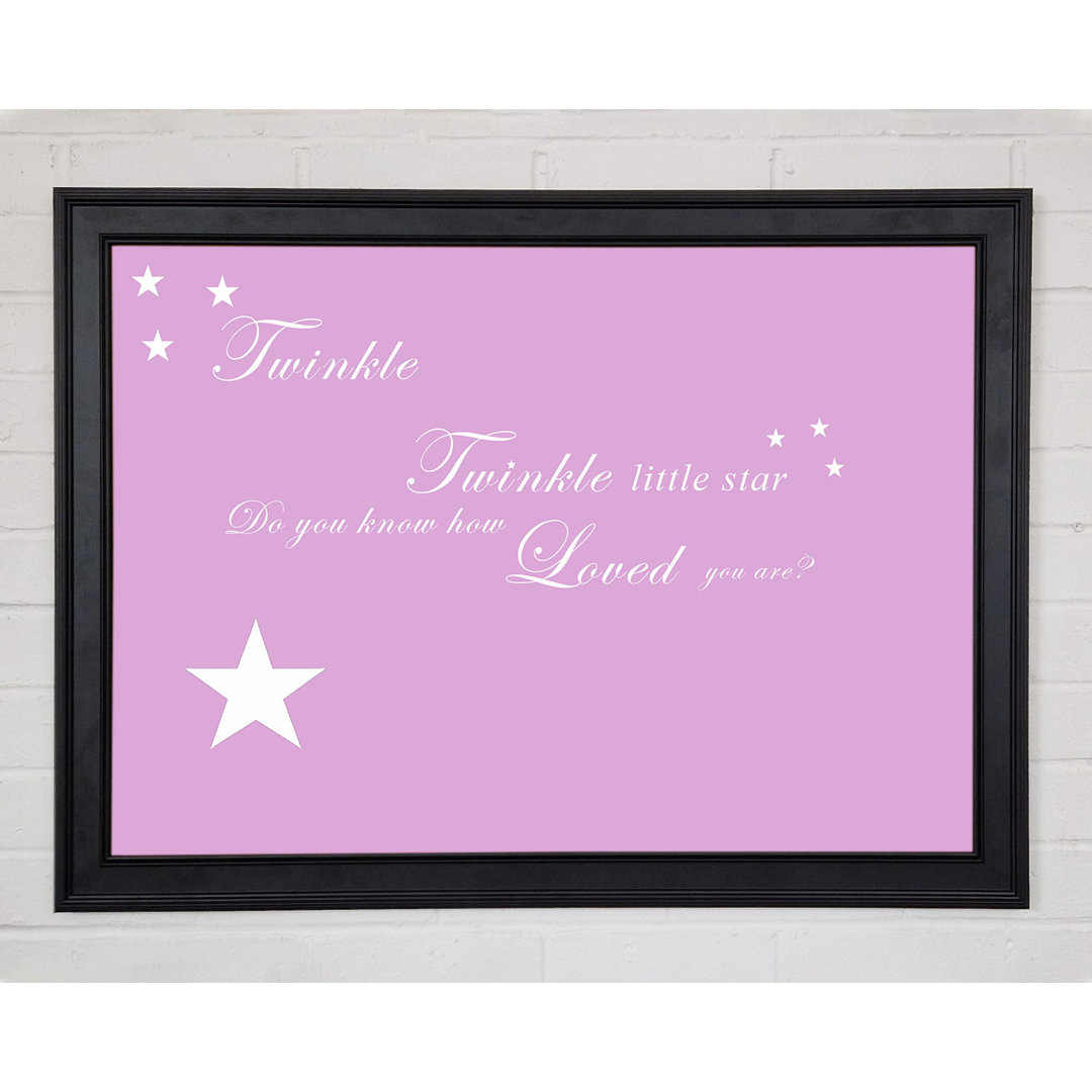 Kinderzimmer Zitat Twinkle Twinkle Little Star 1 Rosa gerahmter Druck