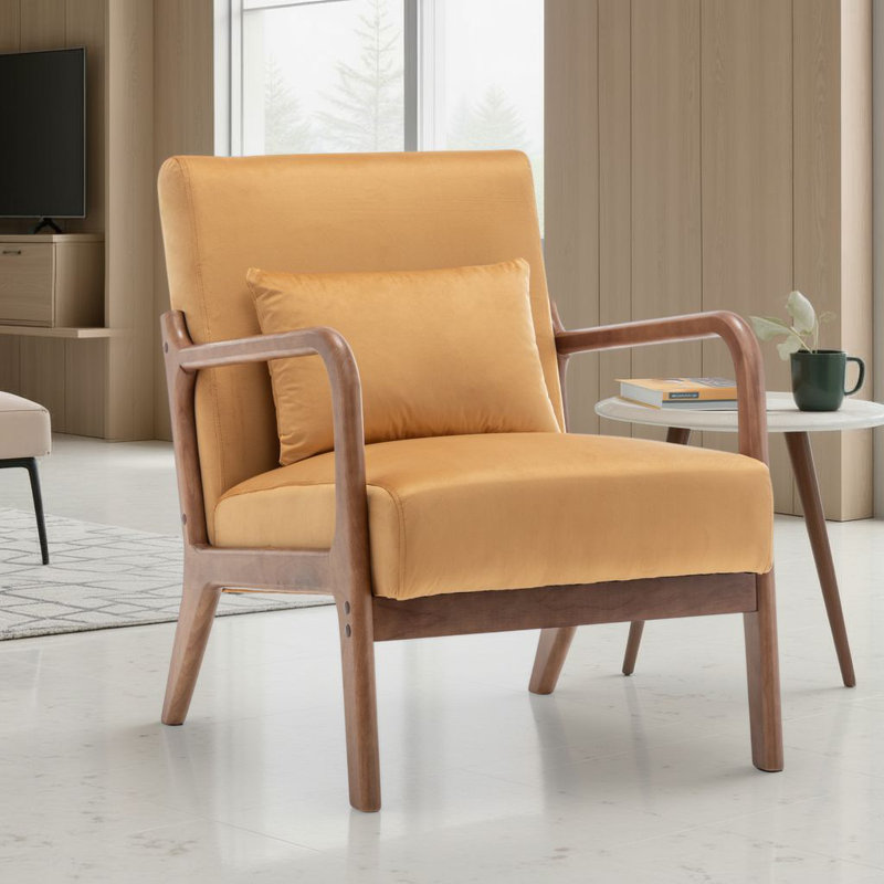 Alisija Upholstered Armchair, Yellow Velvet