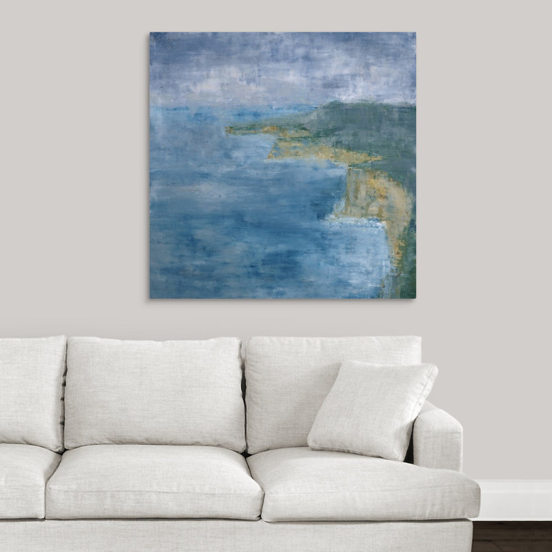 « seaside falaises », peinture sur toile, H 36 po x l 36 po x p 1,25 po, Toile tendue