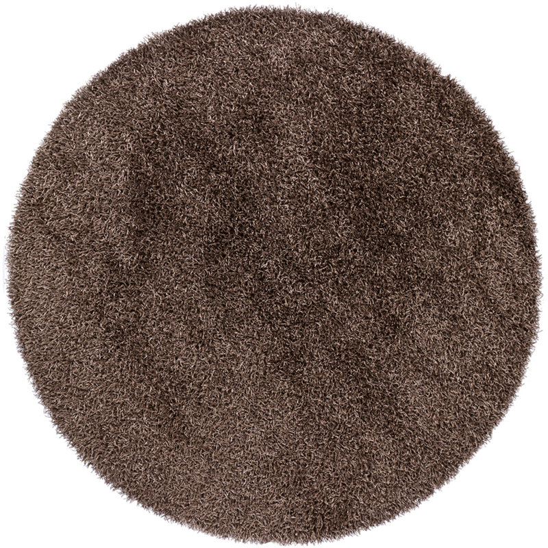 Zara Hand Loomed Modern Area Rug in Brown, Round 7'9"