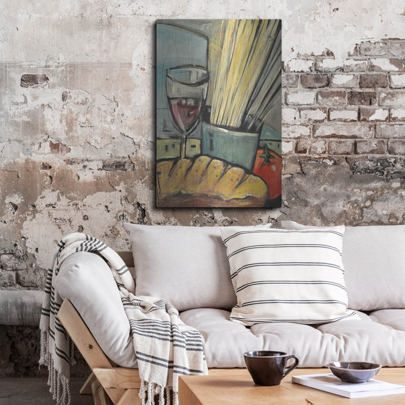 «Wine Bread And Pasta» par Tim Nyberg, H 36 po x l 24 po