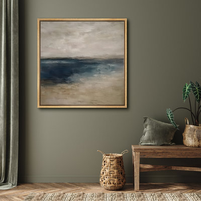 Reproduction d'art sur toile encadrée, "Ocean Beach" pour le décor du salon