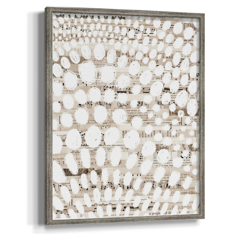 Reproduction encadrée de motif rétro II - bois massif, H 11 po x l 9 po