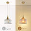 Luminaire suspendu vintage en verre avec finition laiton pour îlot de cuisine