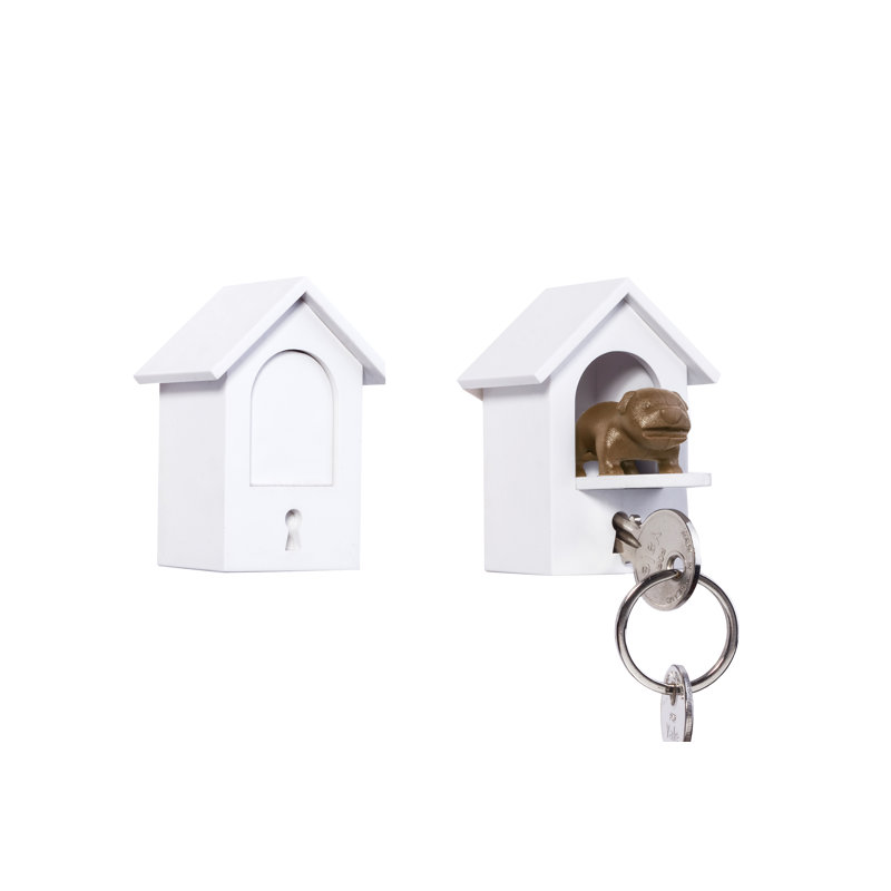 Watch Dog Key Holder, White/Brown