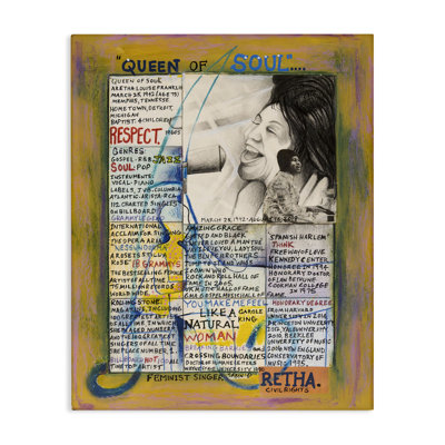 Aretha Franklin Collage Canvas Wall Art by Sabin