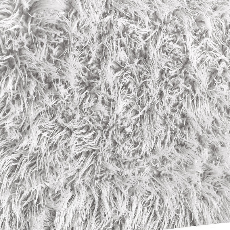 Mo' Unruly Plush College Headboard With Legs - White, Glacier Gray