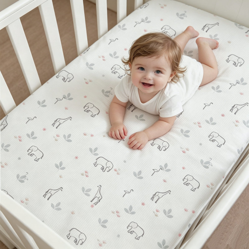 Drap-housse pour lit de bébé standard 100% coton