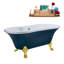 Baignoire de trempage sur pieds 60 "avec drain, pattes et plateau en bambou 60" Streamline-90706727-90706726