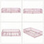Lit simple au sol avec garde-corps de sécurité et porte tournante rose, parfait pour les enfants et les espaces compacts