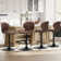 Swivel Upholstered Adjustable Height Bar Counter Stool with Metal Frame (Set of 4)