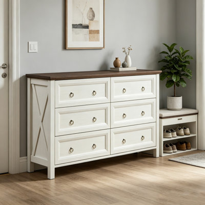 Commode à 6 tiroirs Rustic Farmhouse