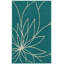 Tapis sarcelle / ivoire touffeté à motif floral Tihiri