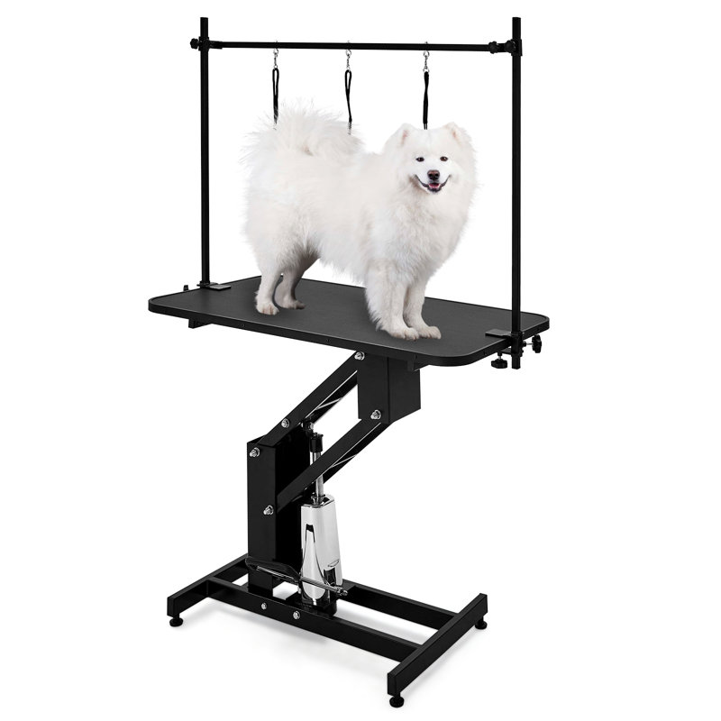 Table de toilettage hydraulique pour chien de 3,3 po, table de toilettage à levage hydraulique réglable avec capacité professionnelle de 350 lb