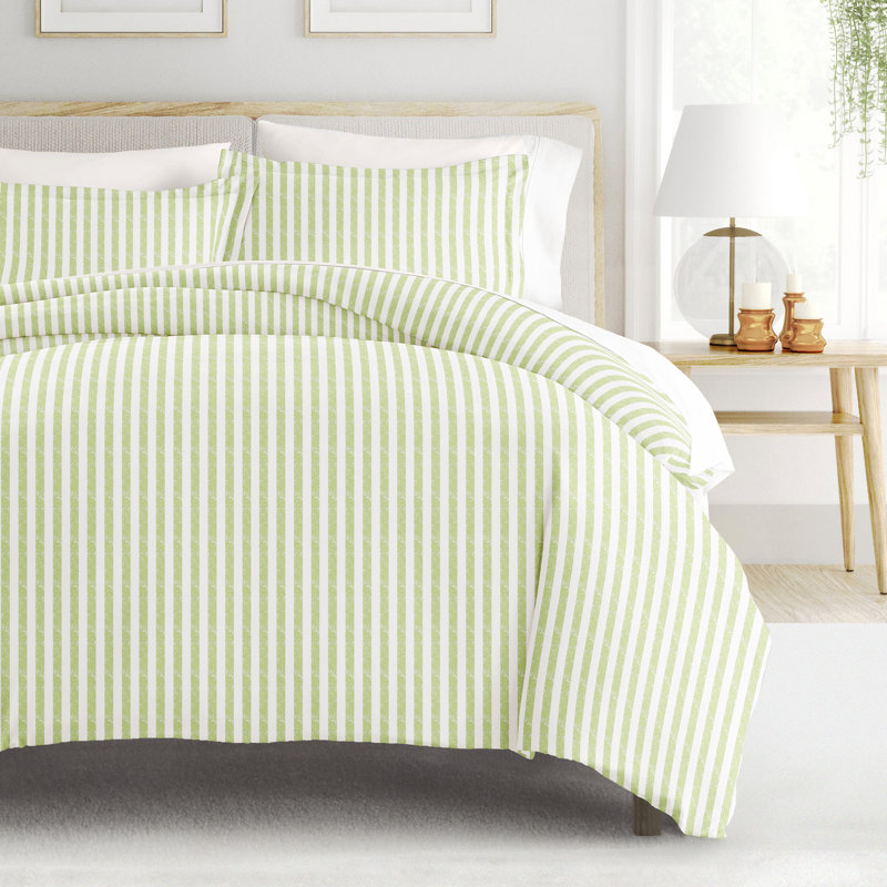 Ensemble de housse de couette à rayures larges vieillies Becky Cameron, Housse de couette double / grand + 2 taies décora