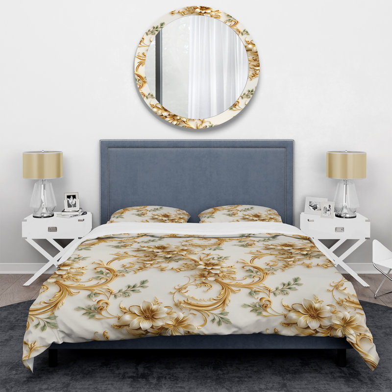 Ensemble de housse de couette à motif rétro style victorien III, Housse de couette pour très grand lit et 2 très
