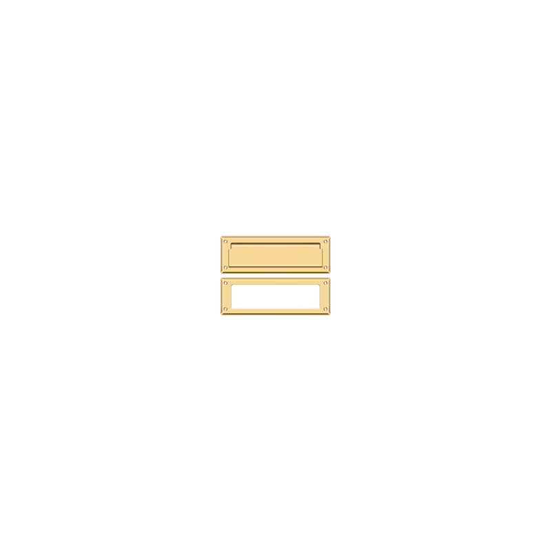 Brass Mail Slot, PVD Polished Brass, 2.875" H x 8.875" W x 0.5" D