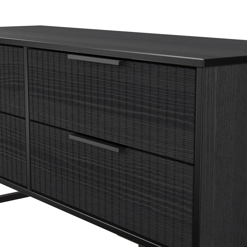 Bernat 115cm W 4 - Drawer Chest of Drawers, Black