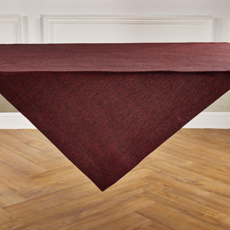 100% Pure Linen Table Throw - Athena, Red Garnet