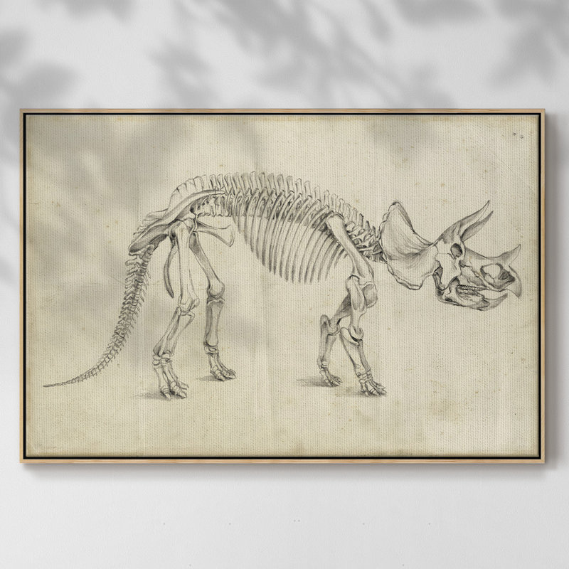 " Dinosaur Study II ", 25" H x 37" W x 2" D, Natural  