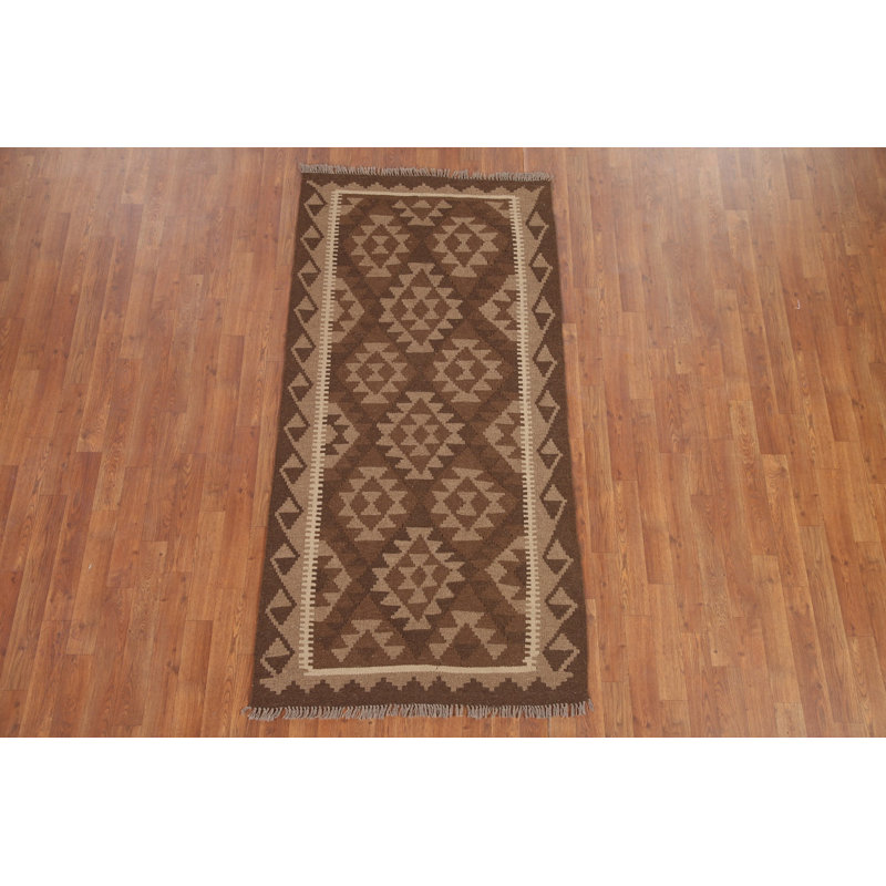 Tapis oriental brun Kilim 3 x 6