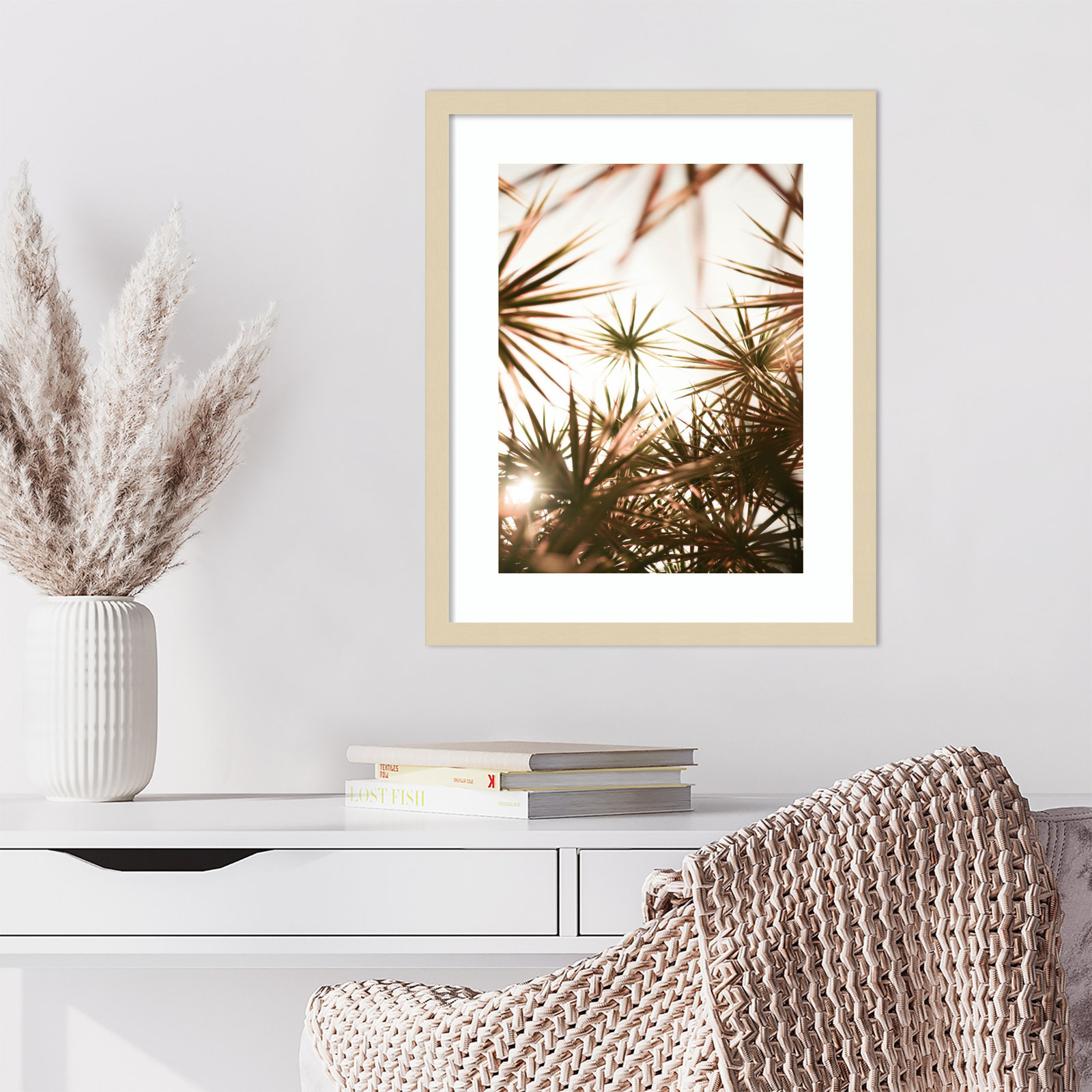 Daisey "Starlight Through Palms" Print, Brown, 21" H x 17" W
