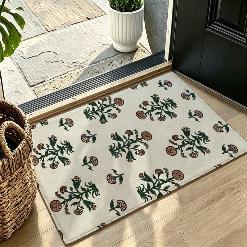Tapis décoratif à petits motifs floraux 47 x 31 po pour couloir