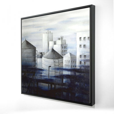 " Gray City With Blue Clouds "