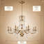 Lustre à bougie rétro 8 lumières à intensité variable avec accents en cristal Jonetta