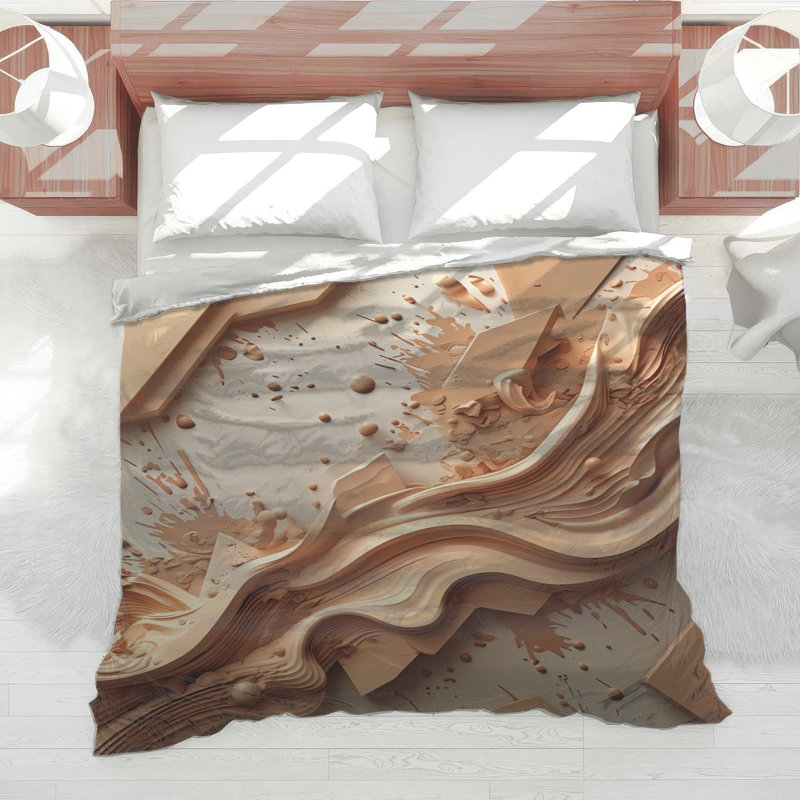 Beige Abstract Texture Comforter, Queen
