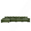 Canapé d'angle modulaire Cloud surdimensionné de 432 cm (170 po), en velours côtelé doux, pouf inclus, assise profonde, larges accoudoirs, design ergonomique, 12 coussins décoratifs, montage facile, vert