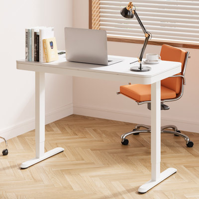 Home Office Height Adjustable 48""/55"" Width Standing Desk with Drawer -  Inbox Zero, BA87584BE7074CDDB01D99E5B62414FC