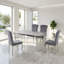 Cindy Grey Sintered Stone Dining Table with Luxury Silver Legs